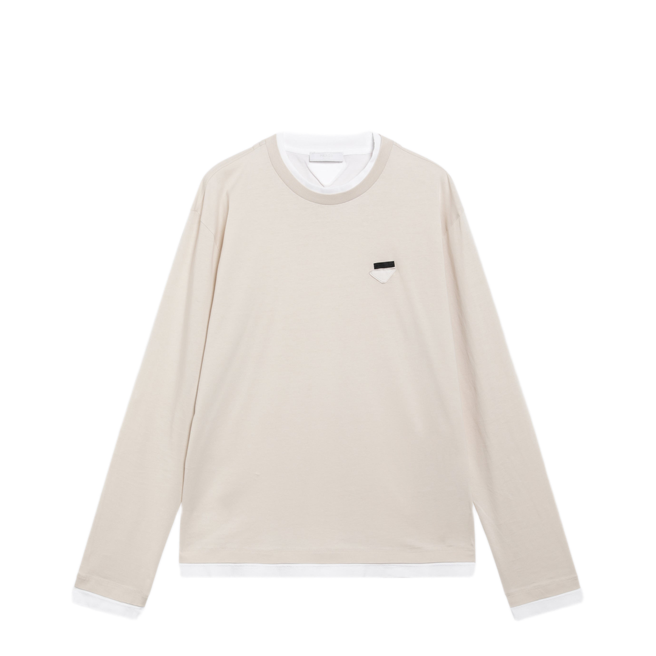 MAYFEYR - Prada - Talc White Long-Sleeve Cotton Top - UJL73BWM111CDF0P40