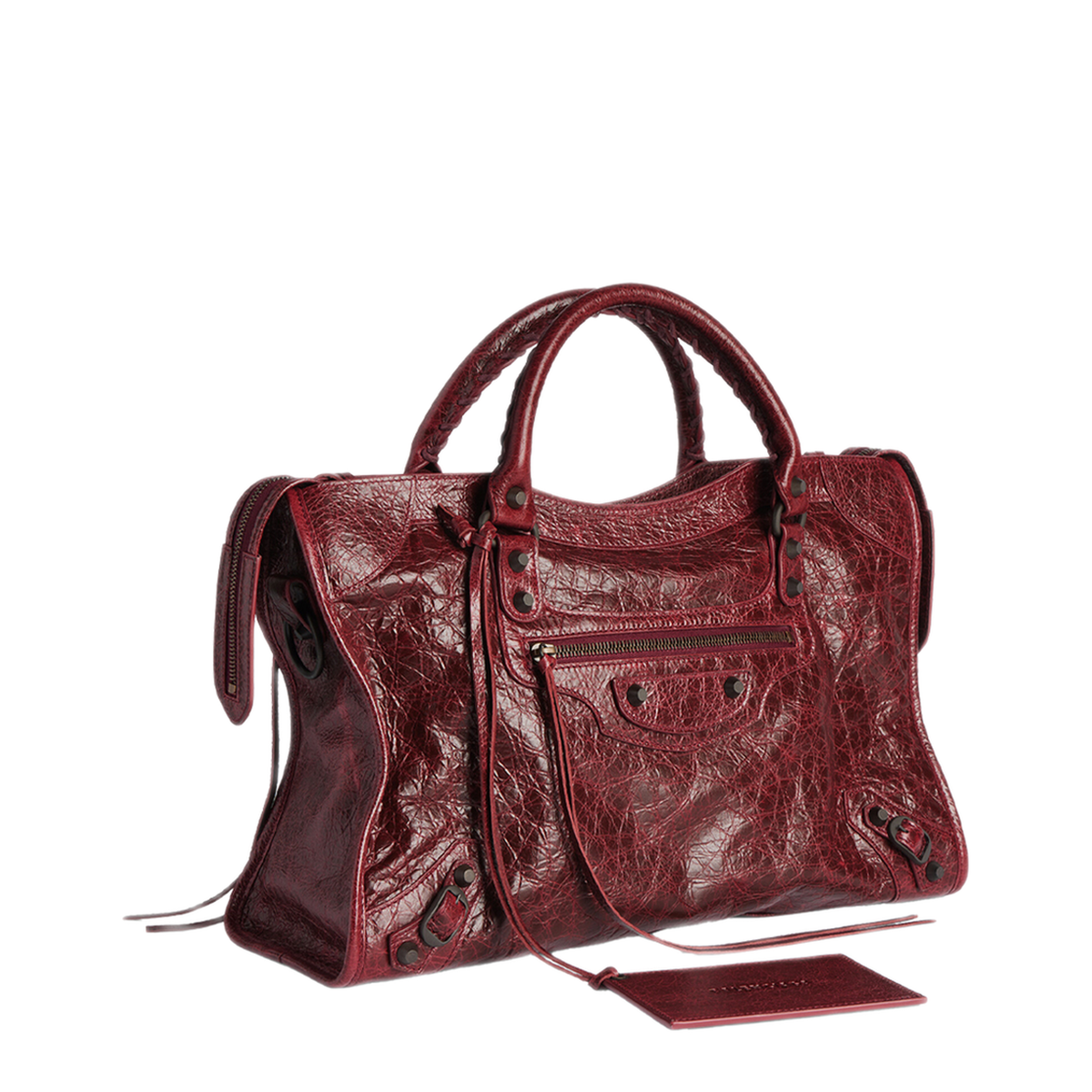 Le City Medium Lambskin Handbag - Berry Red