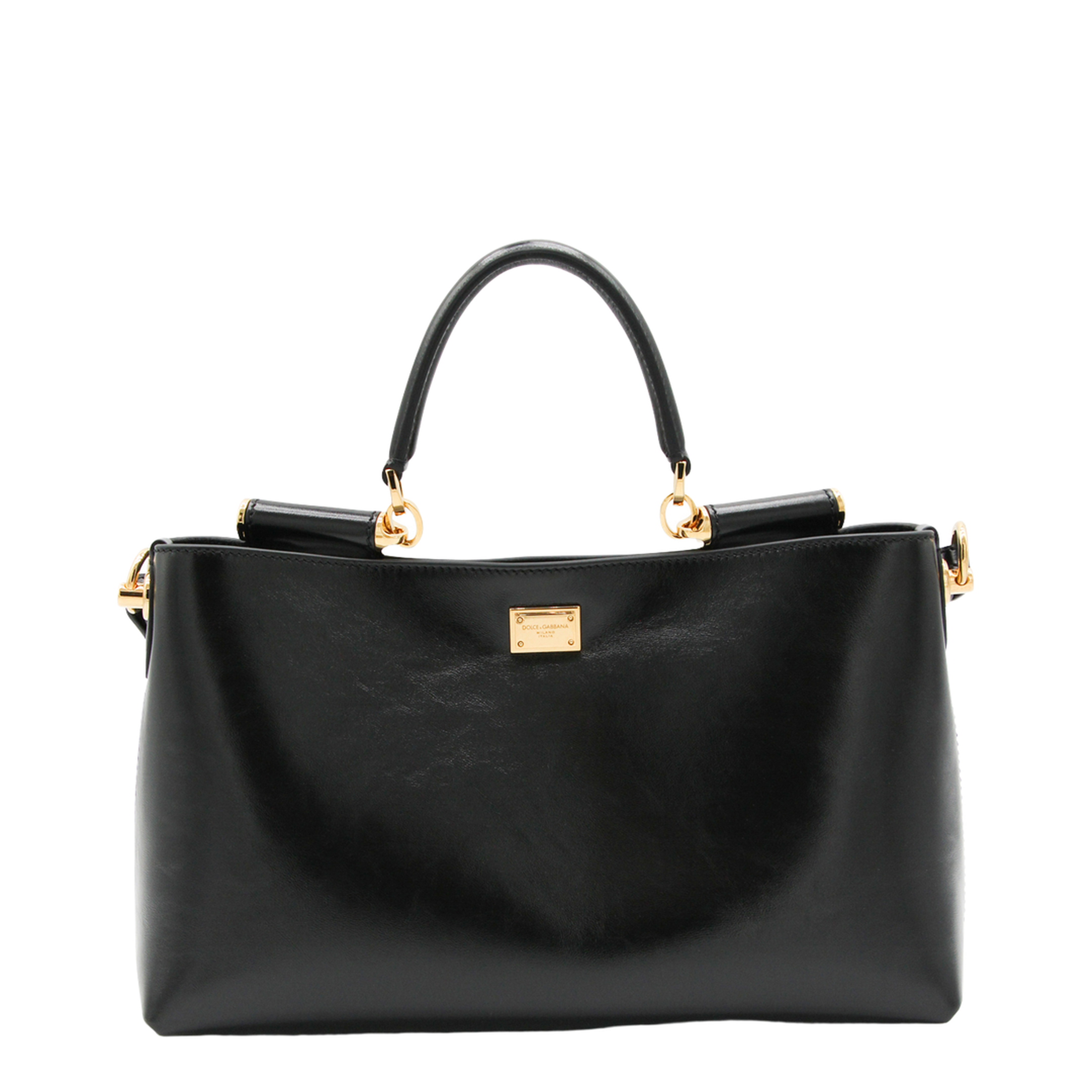 Vittoria Medium Calfskin Handbag - Black