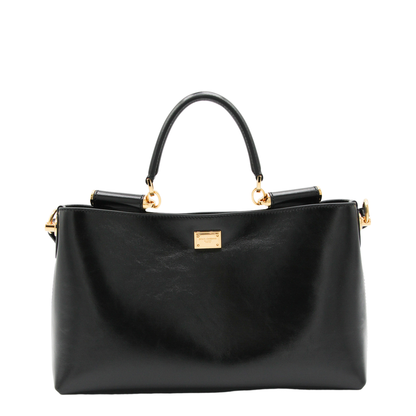 Vittoria Medium Calfskin Handbag - Black