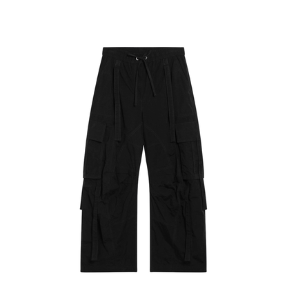 Waxed Faille Cargo Pants in Black