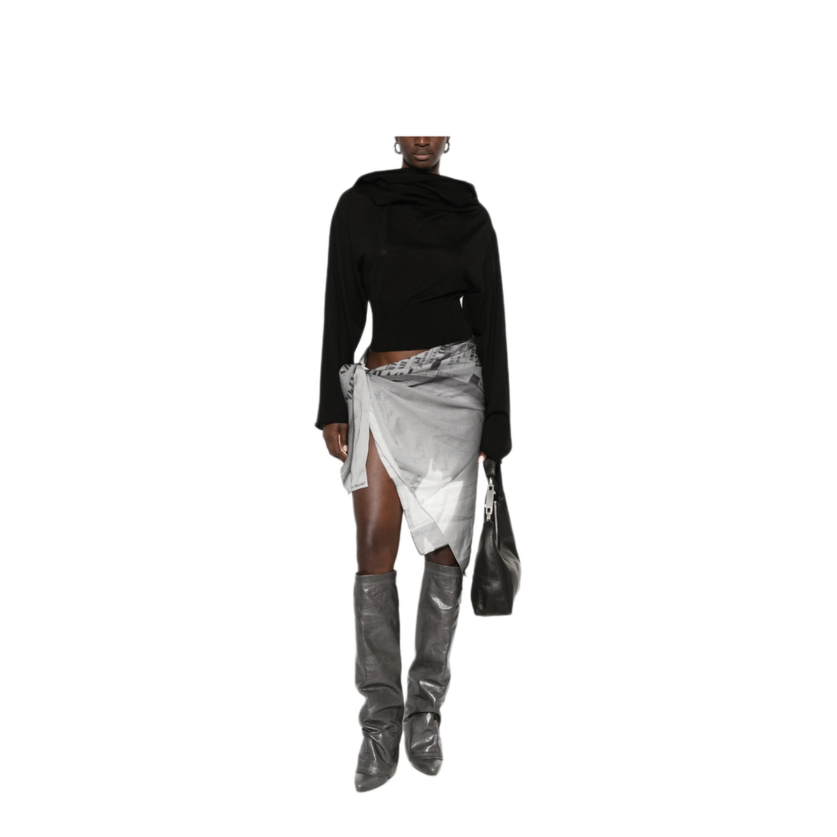 MAYFEYR - Rick Owens - Long Sleeved Top With Neck Scarf - RP02F5622M09