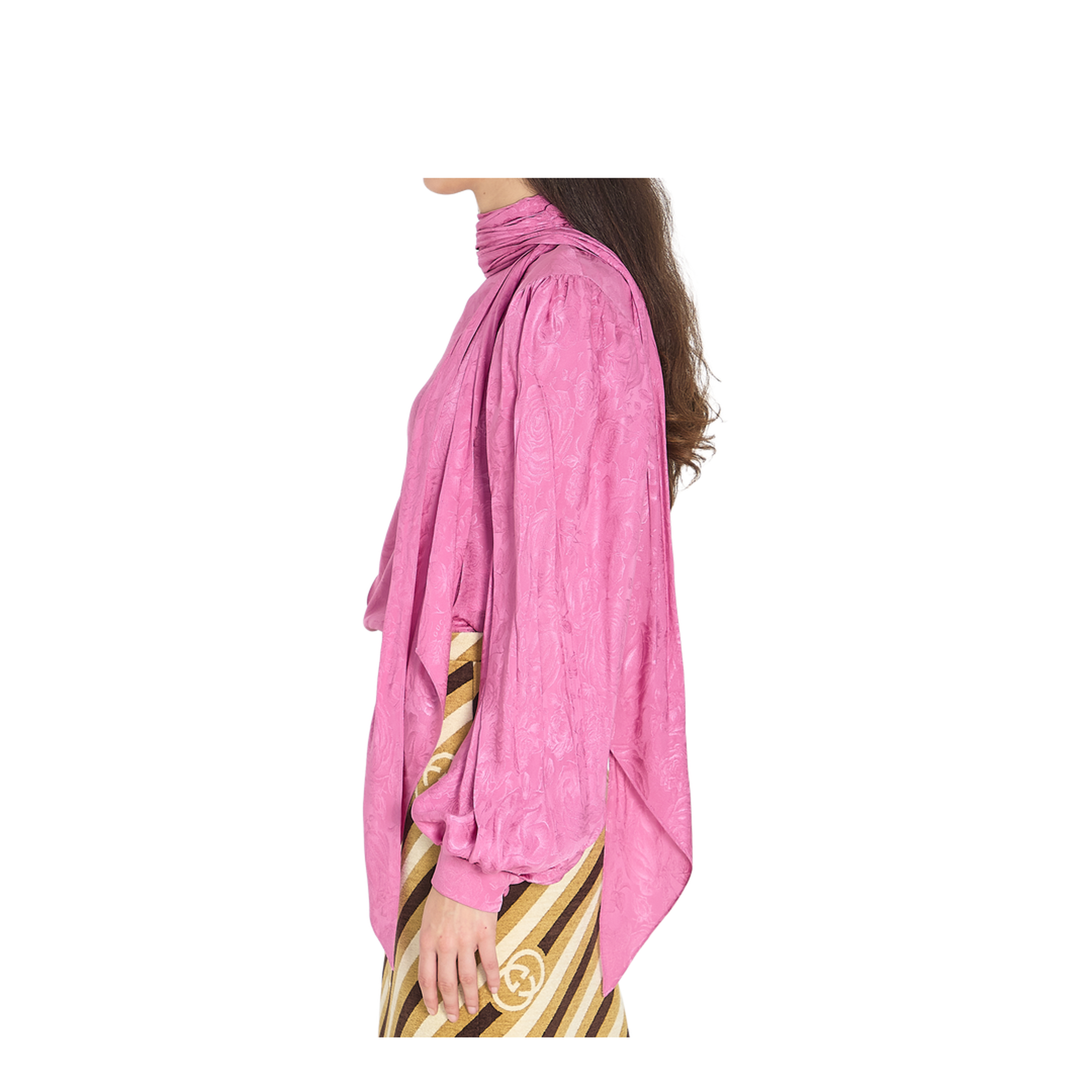 Silk Twill Shirt with Ribbon