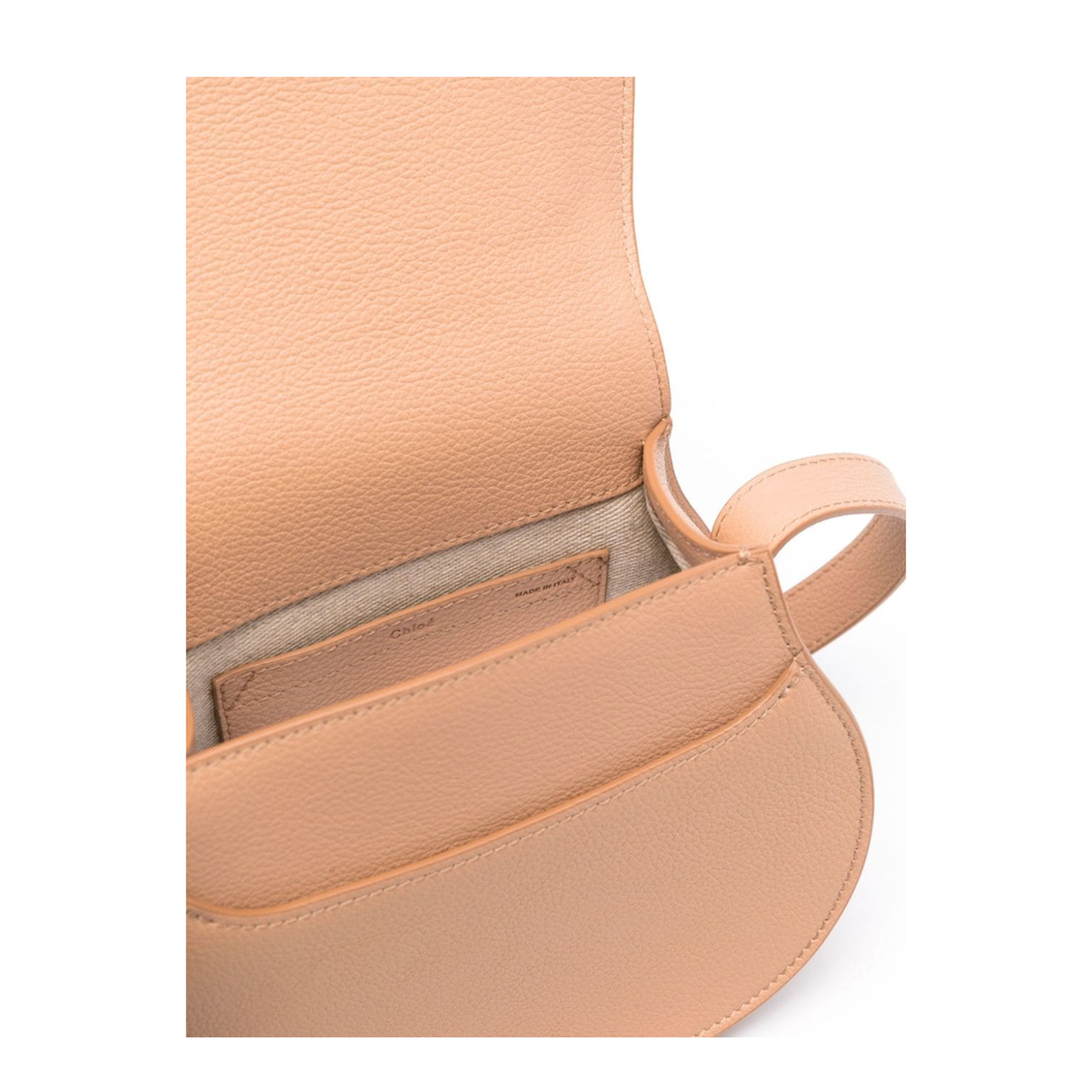 Marcie Small Calfskin Saddle Bag - Light Tan Brown