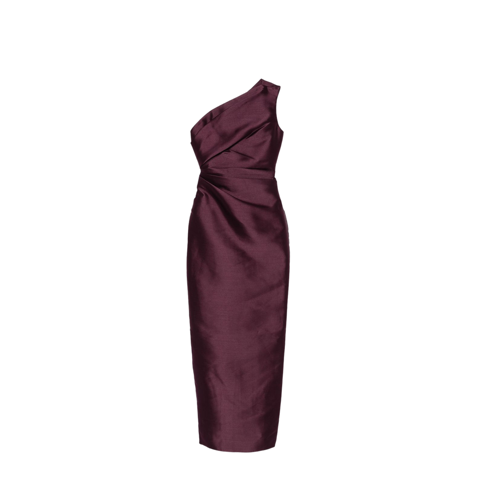 Burgundy One-Shoulder Maxi Dress