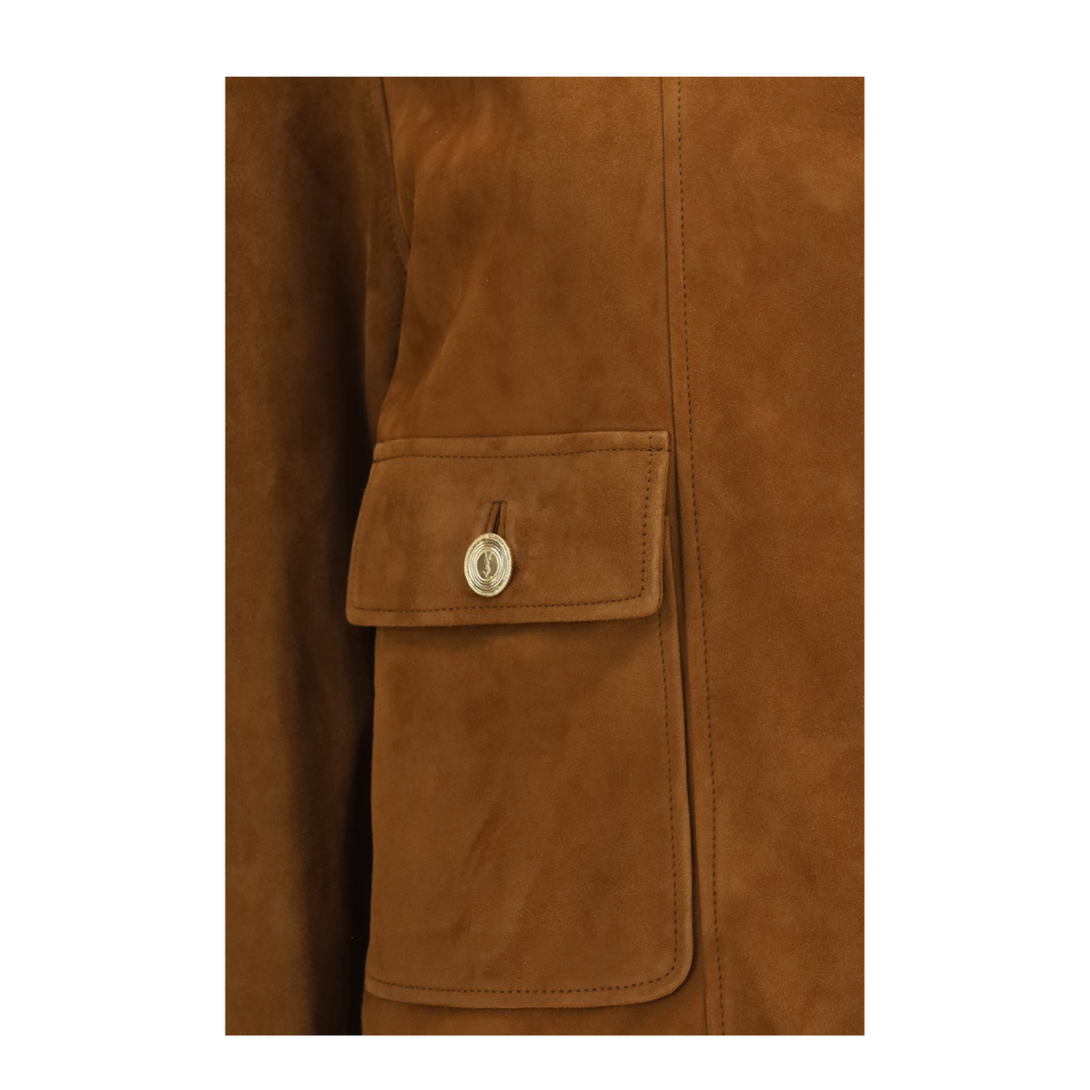 MAYFEYR - Saint Laurent - Short Suede Jacket With Buttons - 876897YCUM2