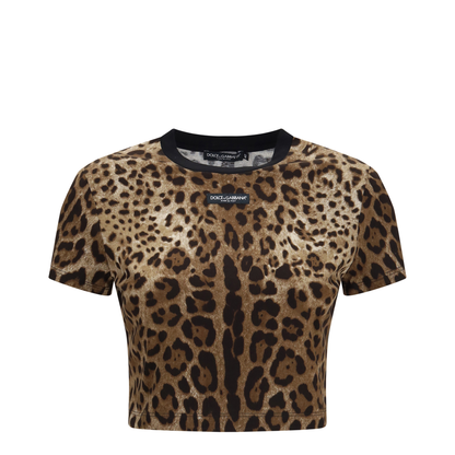 MAYFEYR - Dolce & Gabbana - Leopard Print Cropped T Shirt - F8W39TFS78SHY13M