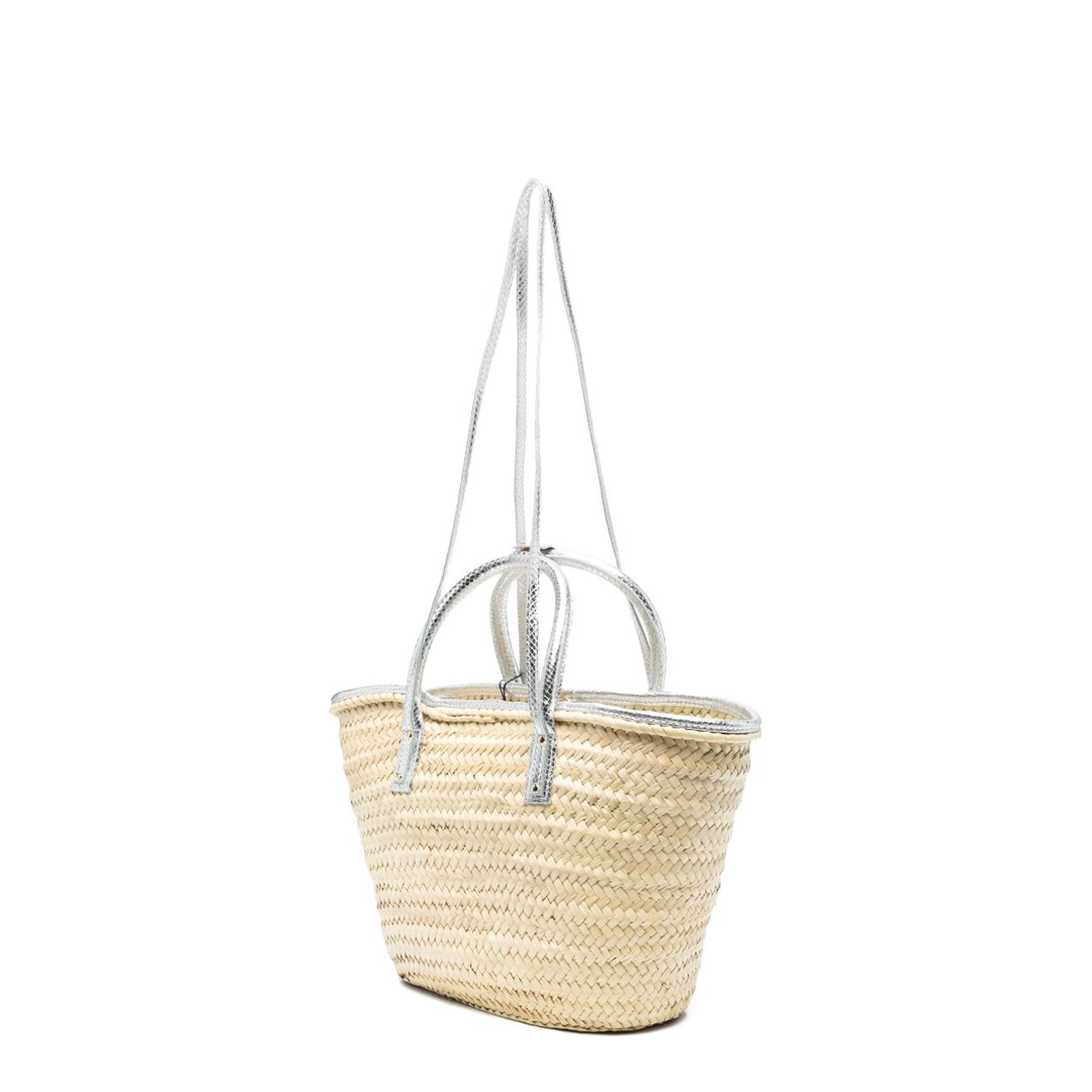 MAYFEYR - JACQUEMUS RESORT - Woven Construction Silver Basket Bag - BAW00045AC05A06980