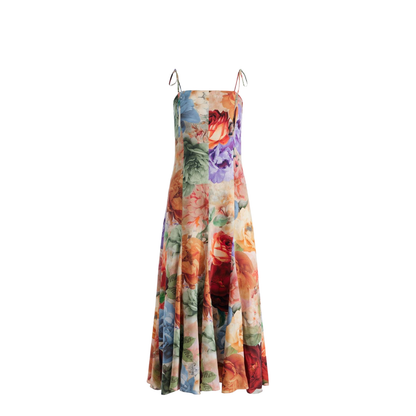 Paneled Midi Dress In Storm Floral Lg