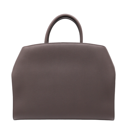 Dark Brown Leather Hug Top Handle Bag