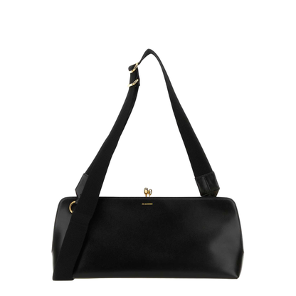Black Leather Goji Crossbody Bag