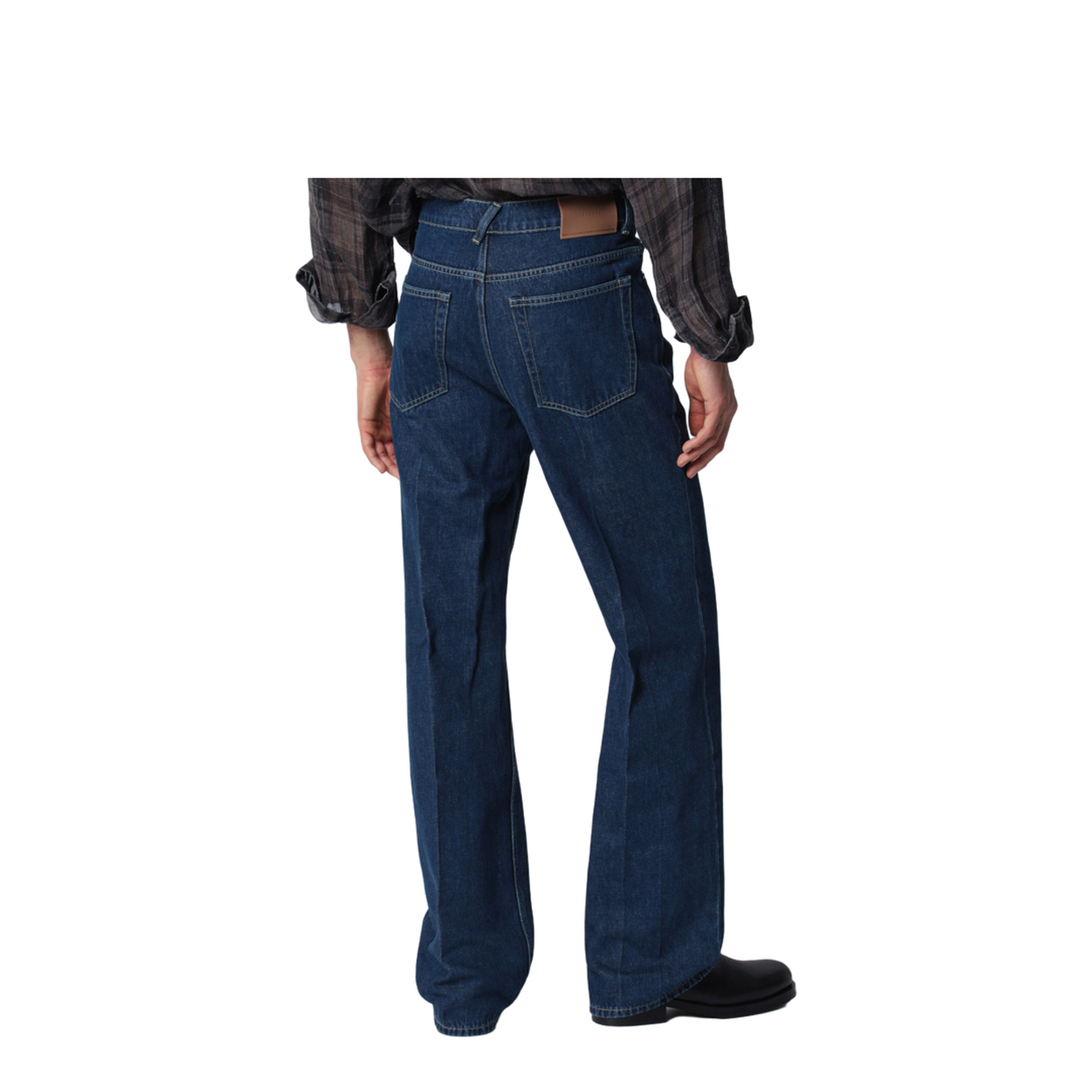 70S Cut High-Waisted Flared Indigo Jeans