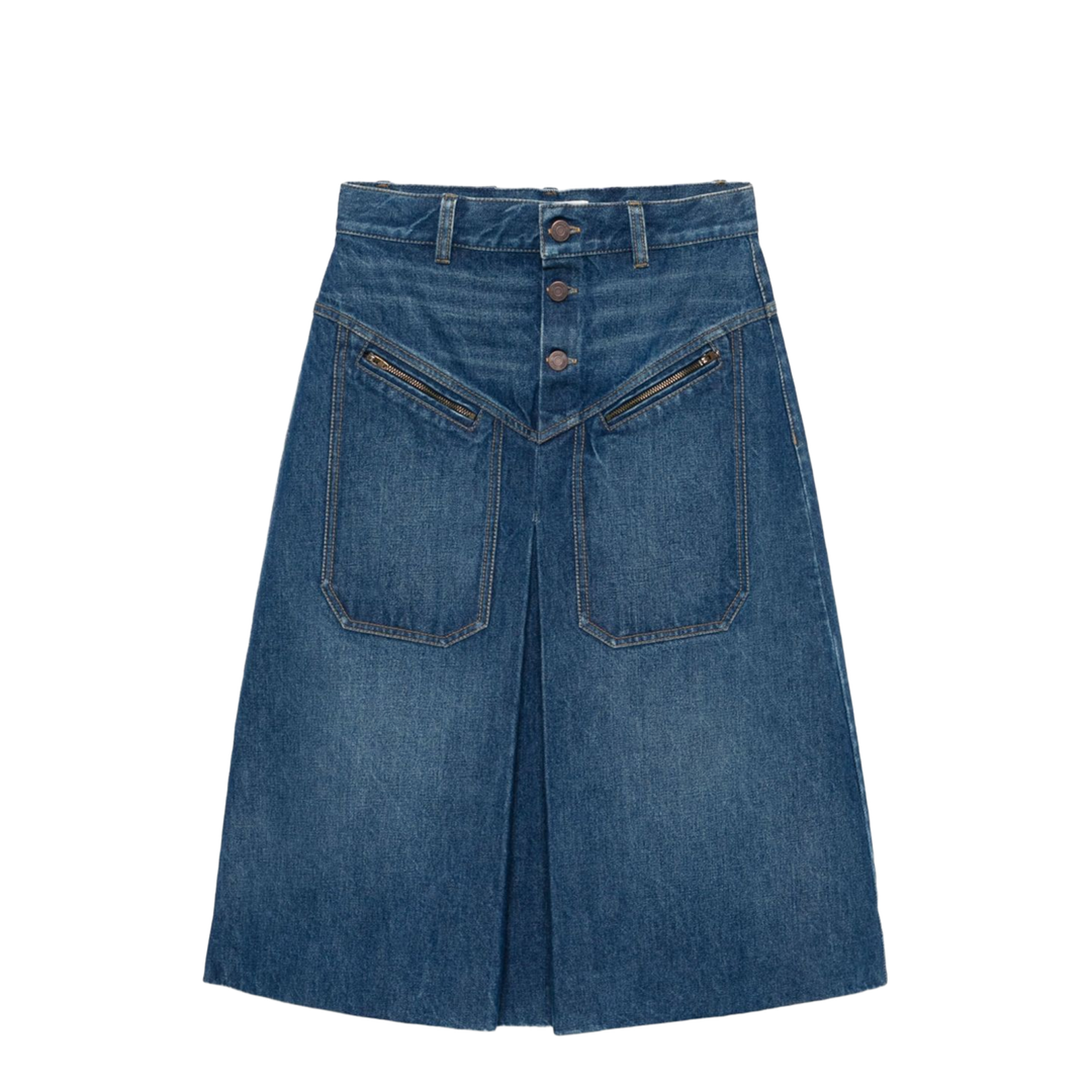 Knee-length Skirt in Denim