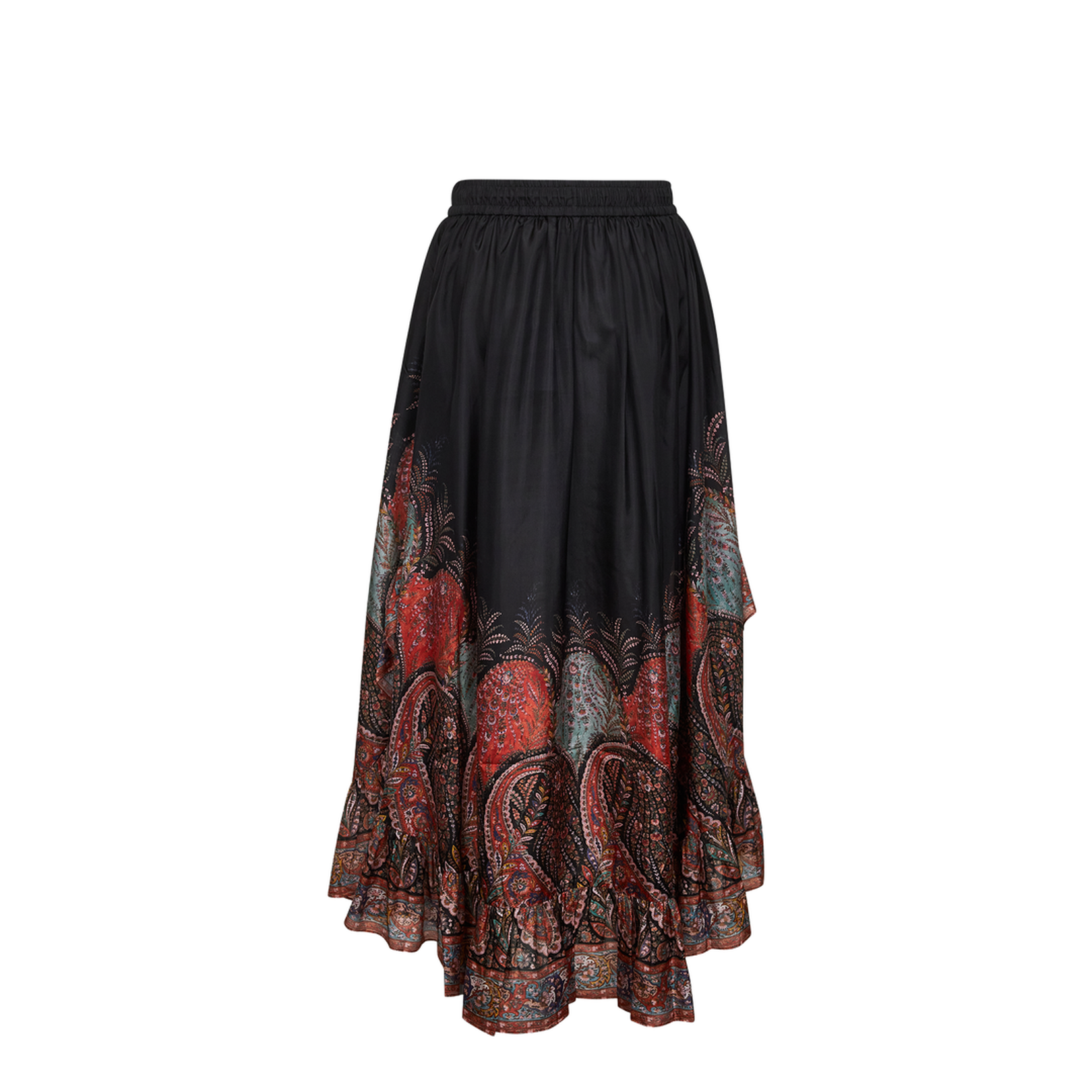 Rhiannon Ruffle Silk Maxi Skirt