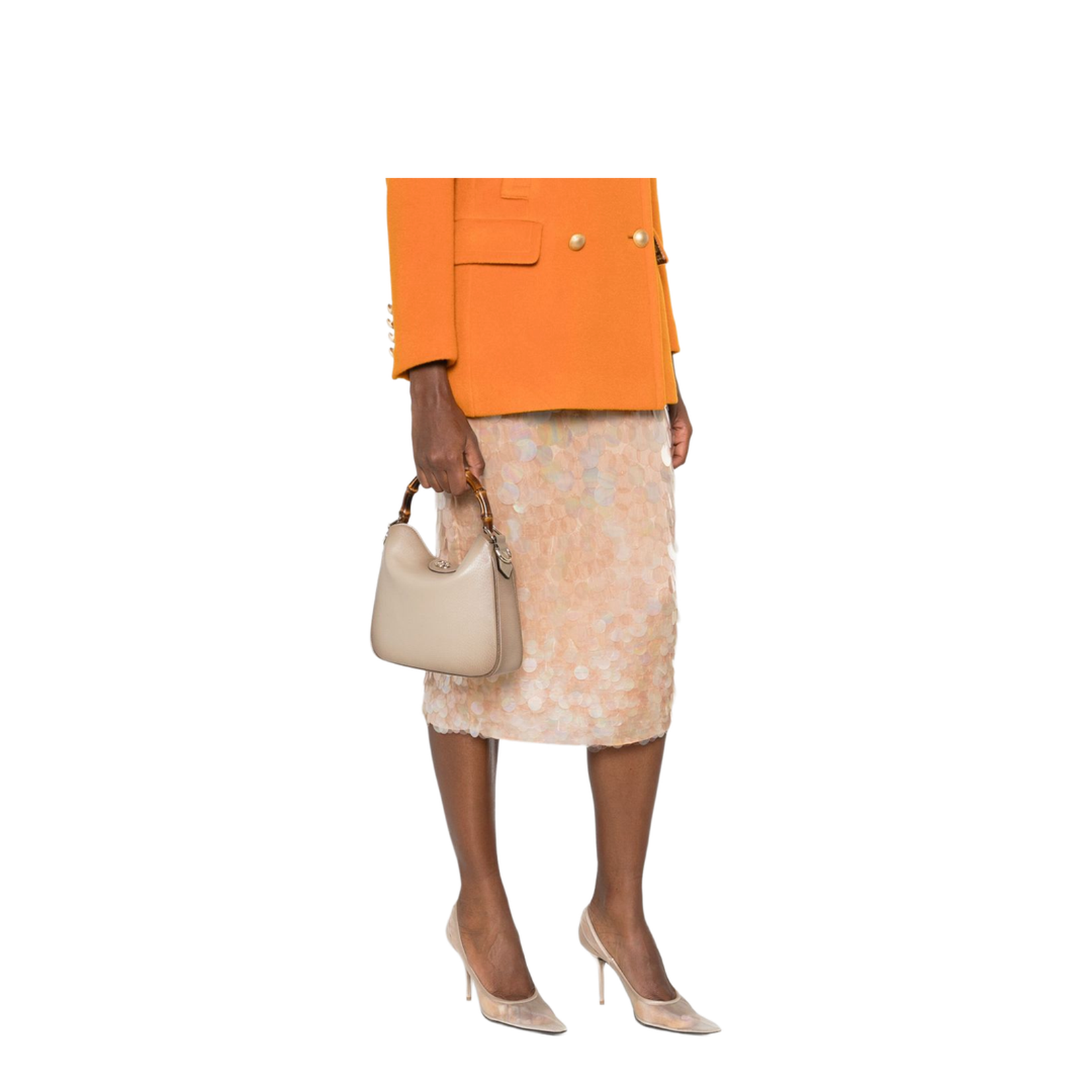 Diana Small Shoulder Bag in Gradient Oatmeal Leather