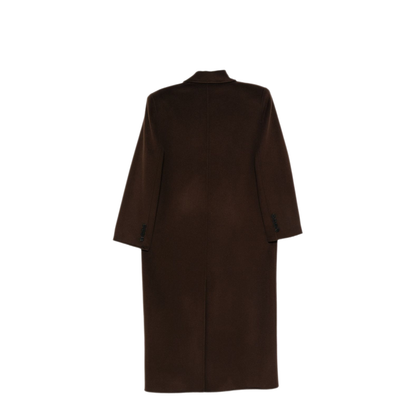 MAYFEYR - THE FRANKIE SHOP - Gaia Wool Double Breasted Coat - COFS045562000DARKBROWN