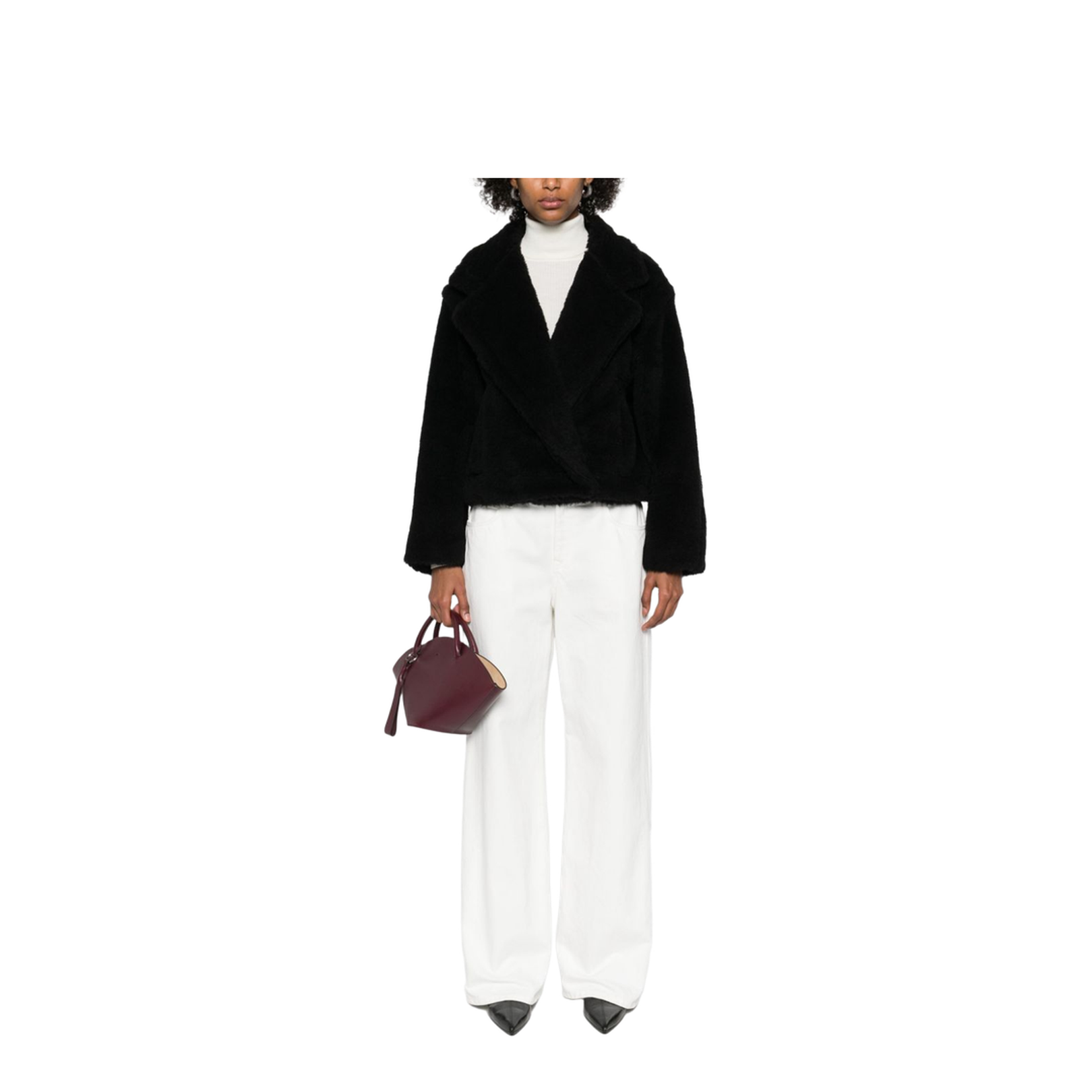 Black Front Press-Stud Fastening Jacket