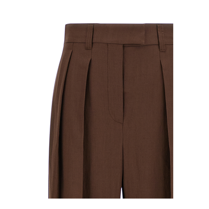 Pleated Trousers - Brown