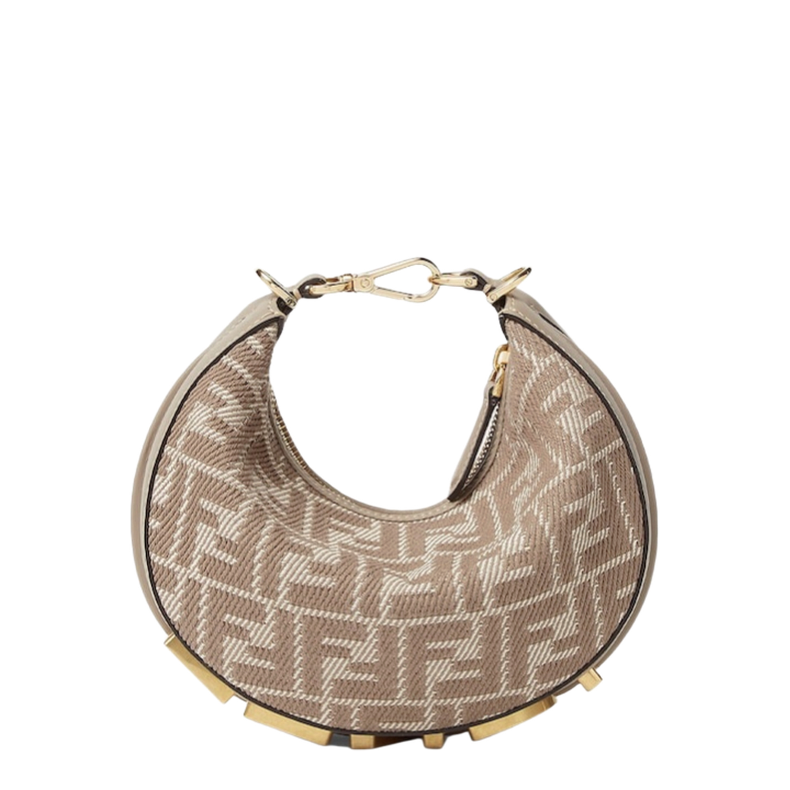 Fendigraphy Mini Canvas Hobo Bags - Tan