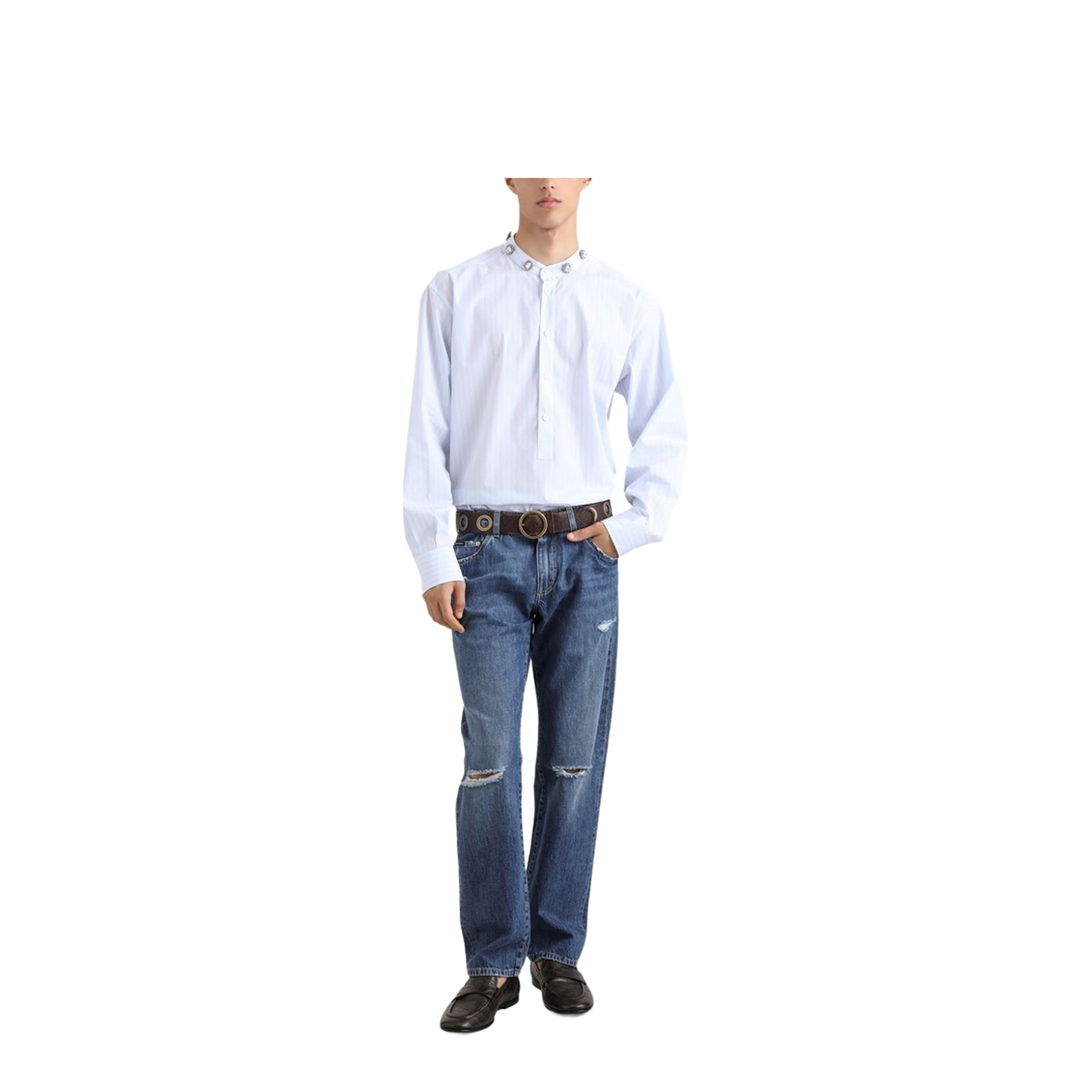 MAYFEYR - Dolce & Gabbana - Classic Cotton Jeans With Tag With Abrasions - GP02XDG8ME8