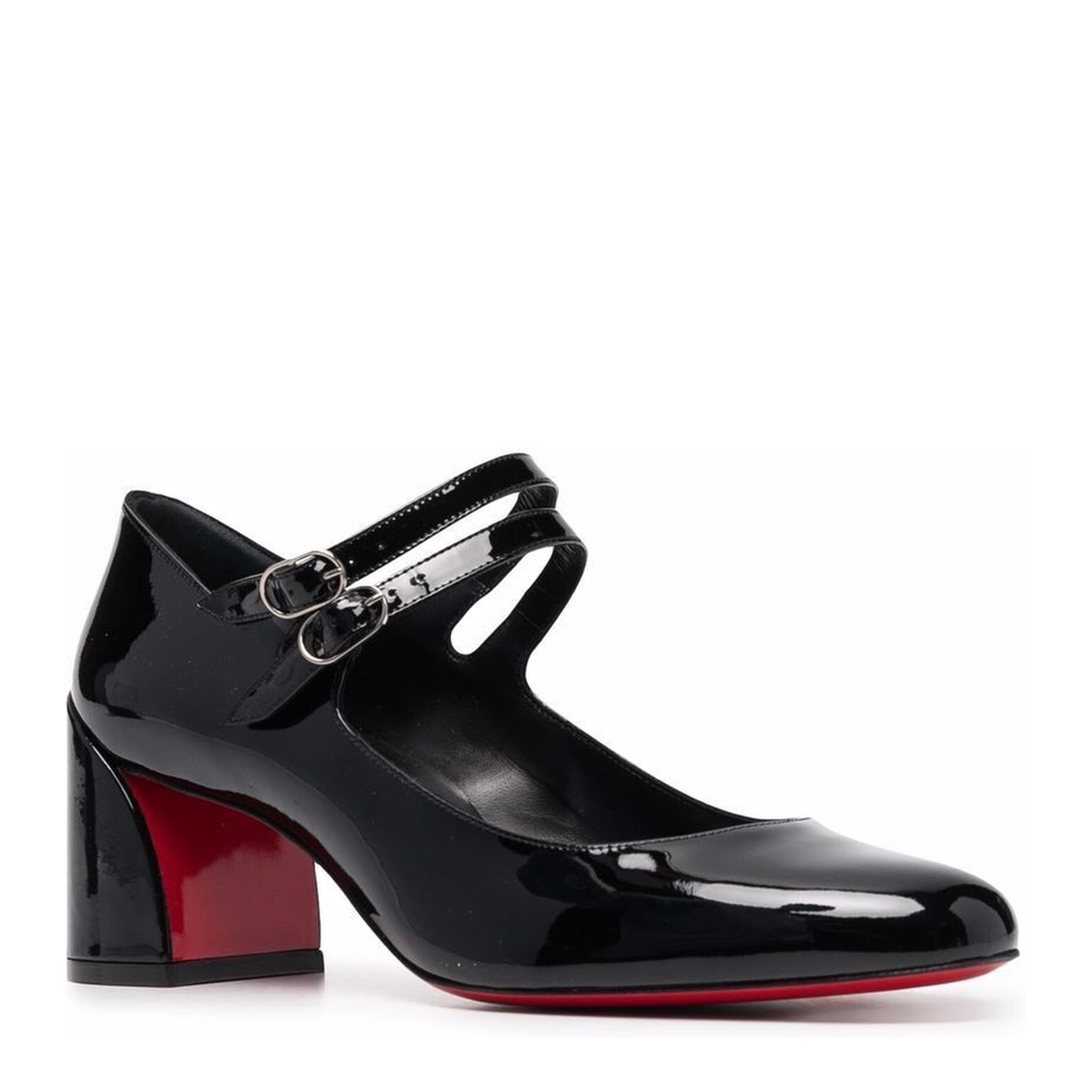 Double Buckle Fastening Block Heel
