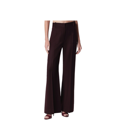 MAYFEYR - Victoria Beckham - Dark Acai Purple Virgin Wool Flannel Trousers - 1226WTR005115SWOAC