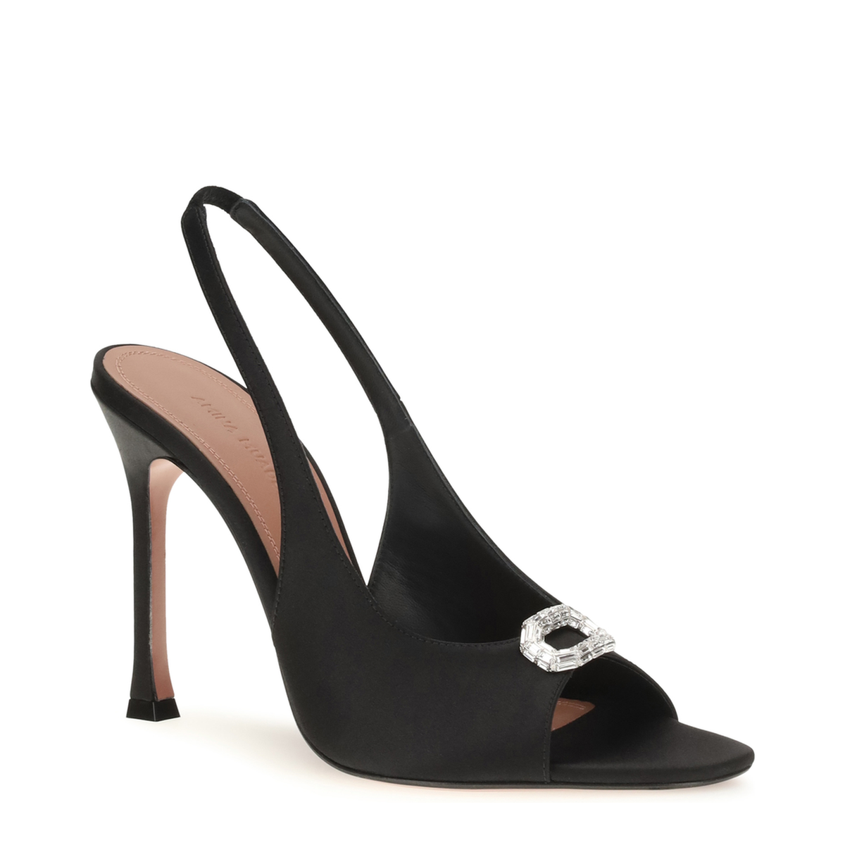 MAYFEYR - Amina Muaddi - Mini Camelia Slingback Sandals - 18S366732MINBLACKSATIN