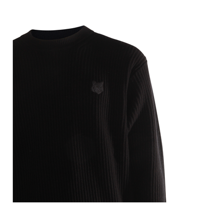 Ribbed Knit With Fox Patch