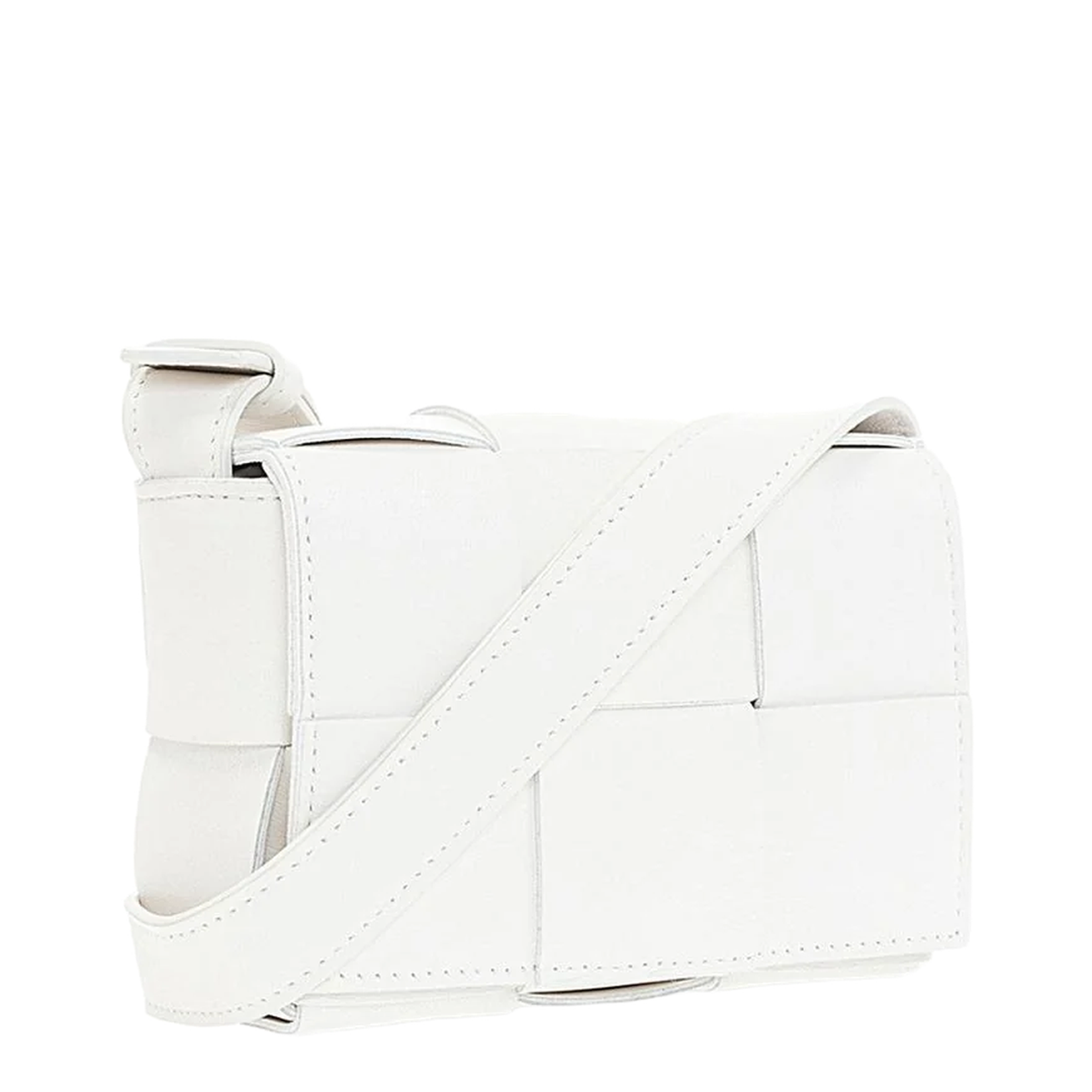 Cassette Mini Leather Crossbody Bags - White