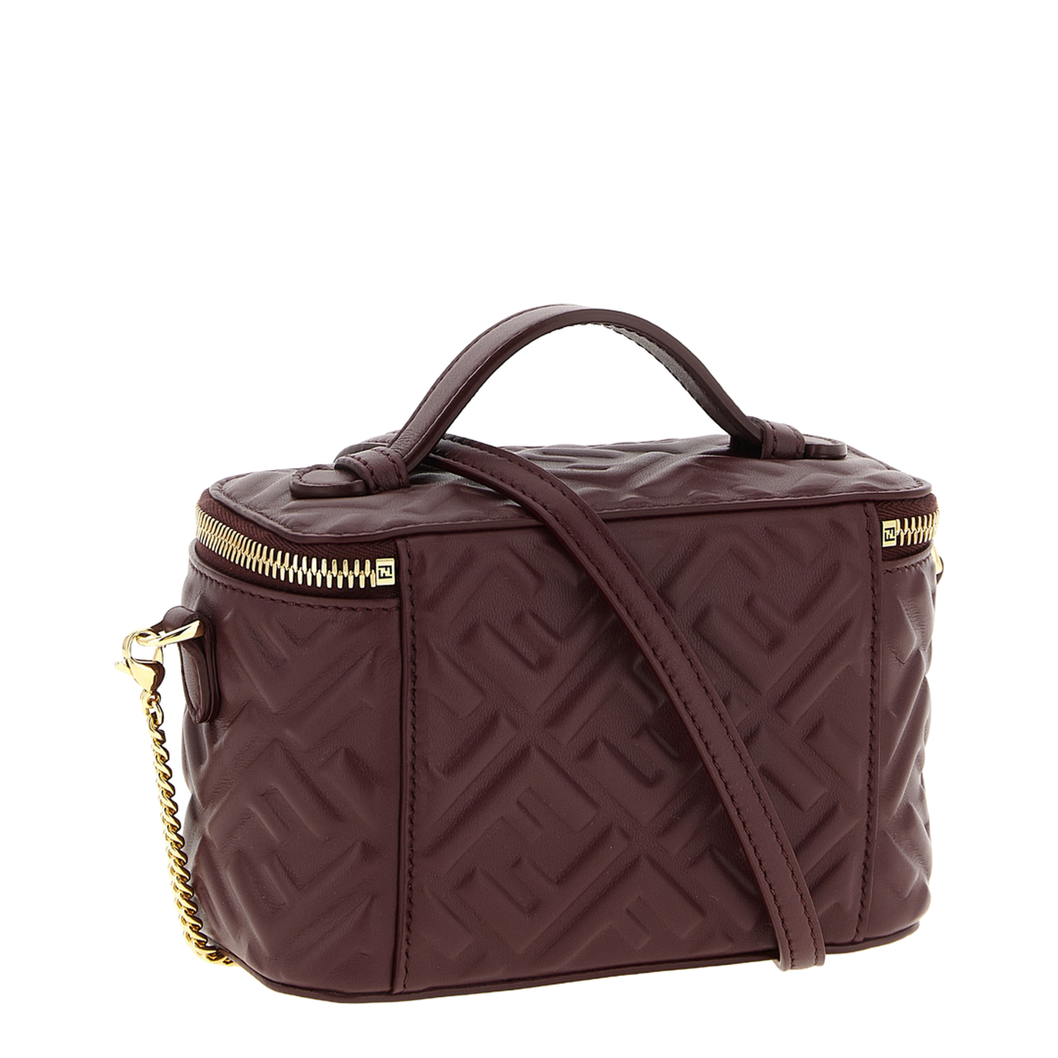 Vanity Satchel Bag Leather Red