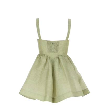 Green Linen Casual Dress