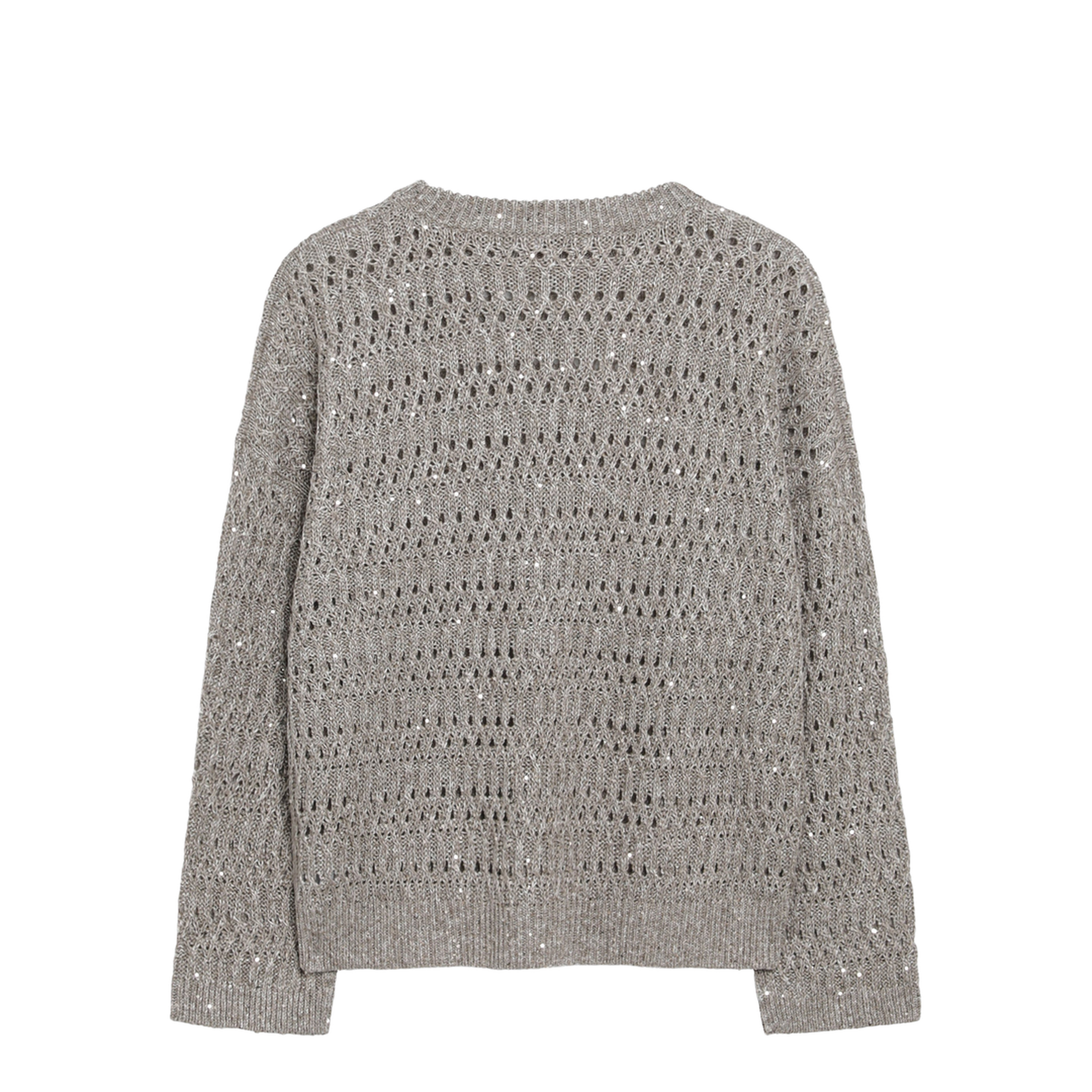 Crochet Crewneck Sweater with Sequins