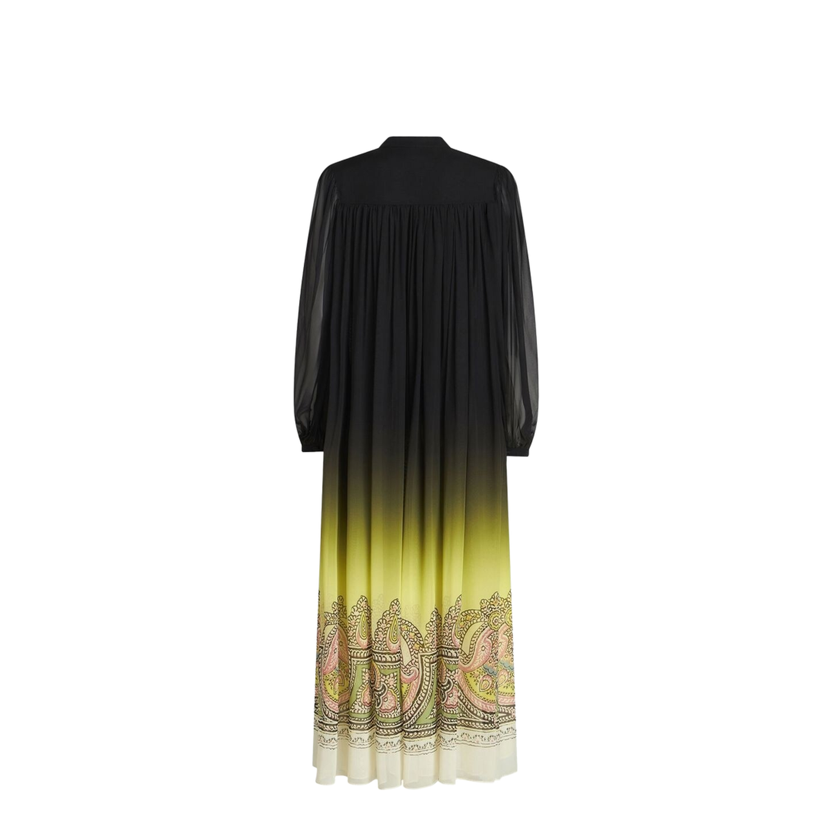 Gradient Effect Paisley-Print Silk Dress
