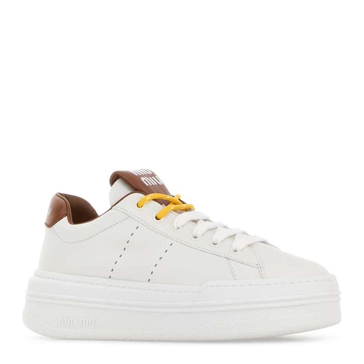 MAYFEYR - Miu Miu - White Leather Sneakers - 5E710EF0503L48F0TPR