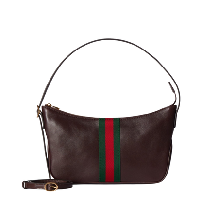 Lunetta small crossbody bag in dark brown leather