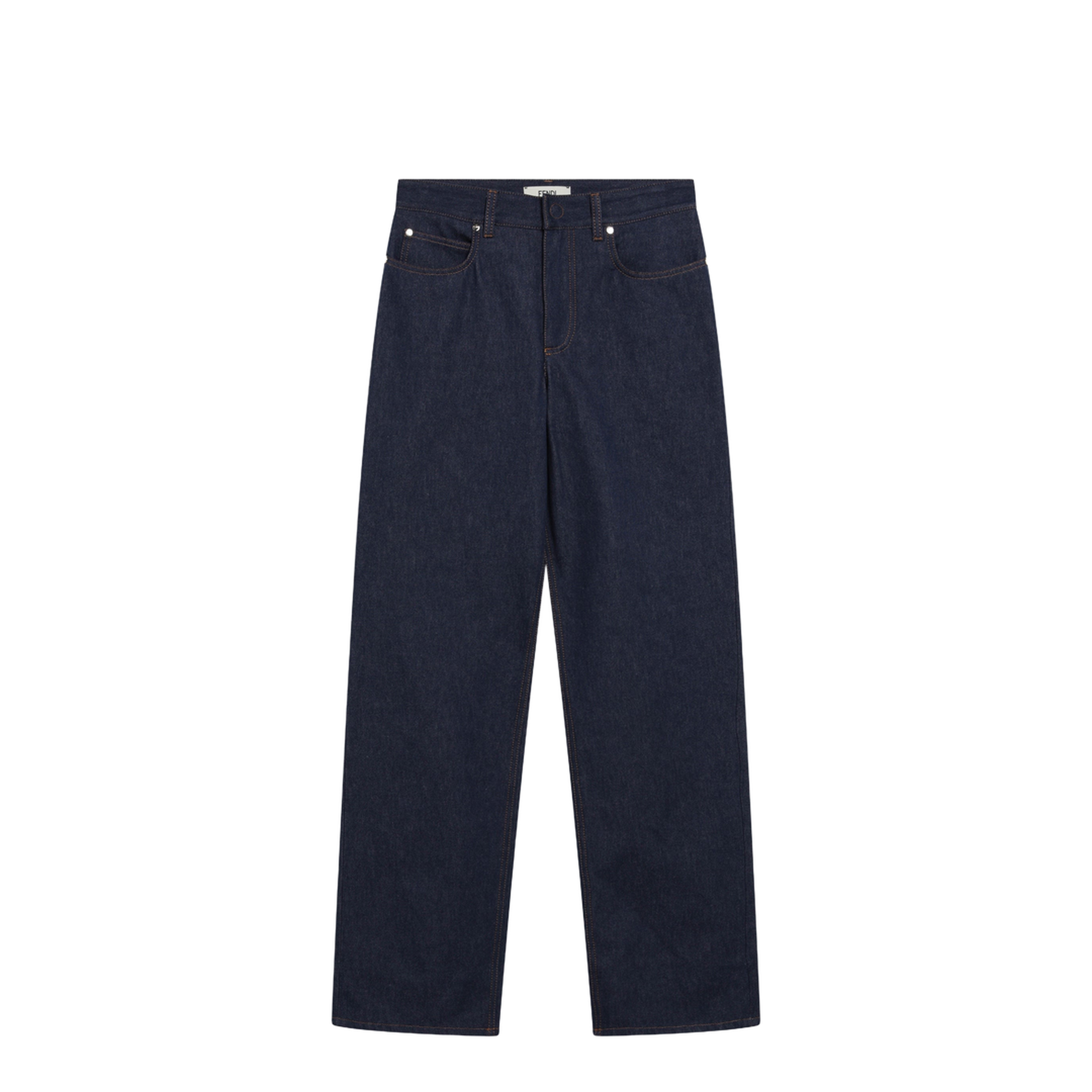 Navy Blue Wide-Leg Jeans