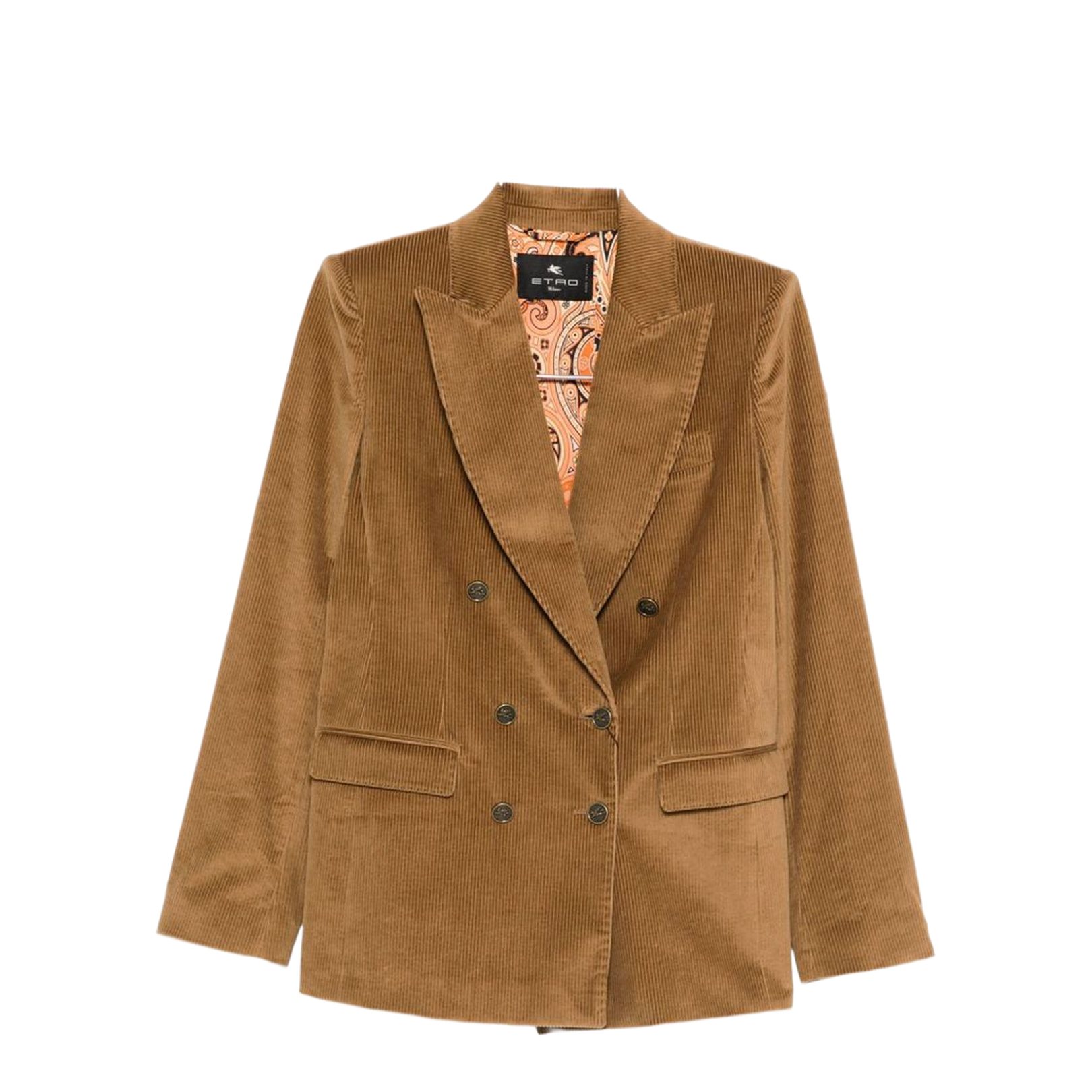 Double-Breasted Corduroy Velvet Jacket