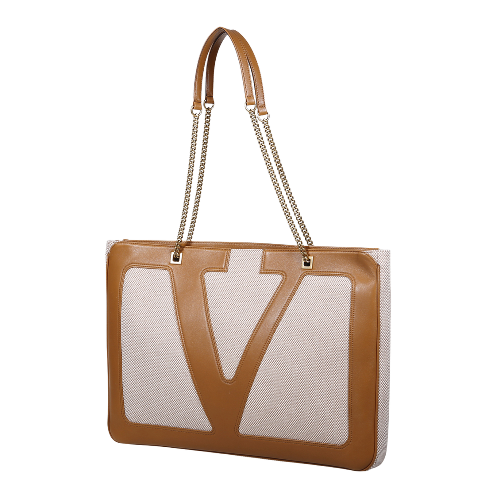 Large Viva Superstar Bag in Natural/Spice Canvas