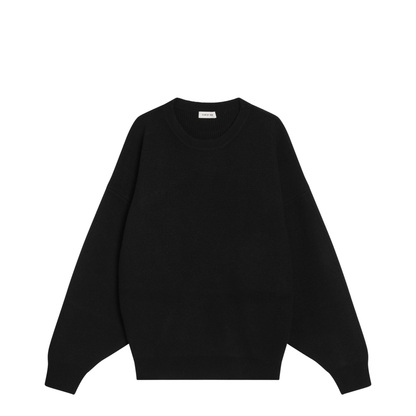 Black Crewneck Sweater in Wool
