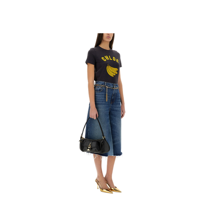 Patchwork Denim Bermuda Shorts