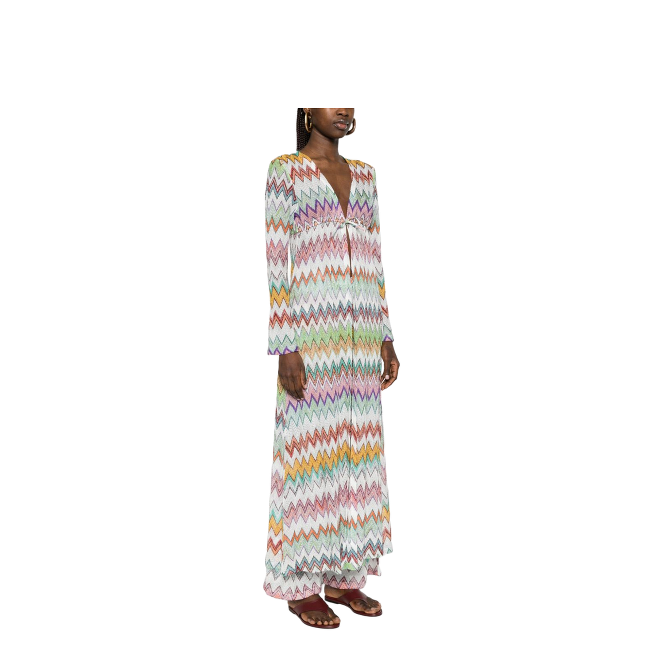 MAYFEYR - Missoni Beachwear - Multicolor Chevron-Pattern Long Cover Up - MS26SQ0SBR014KSM9X5
