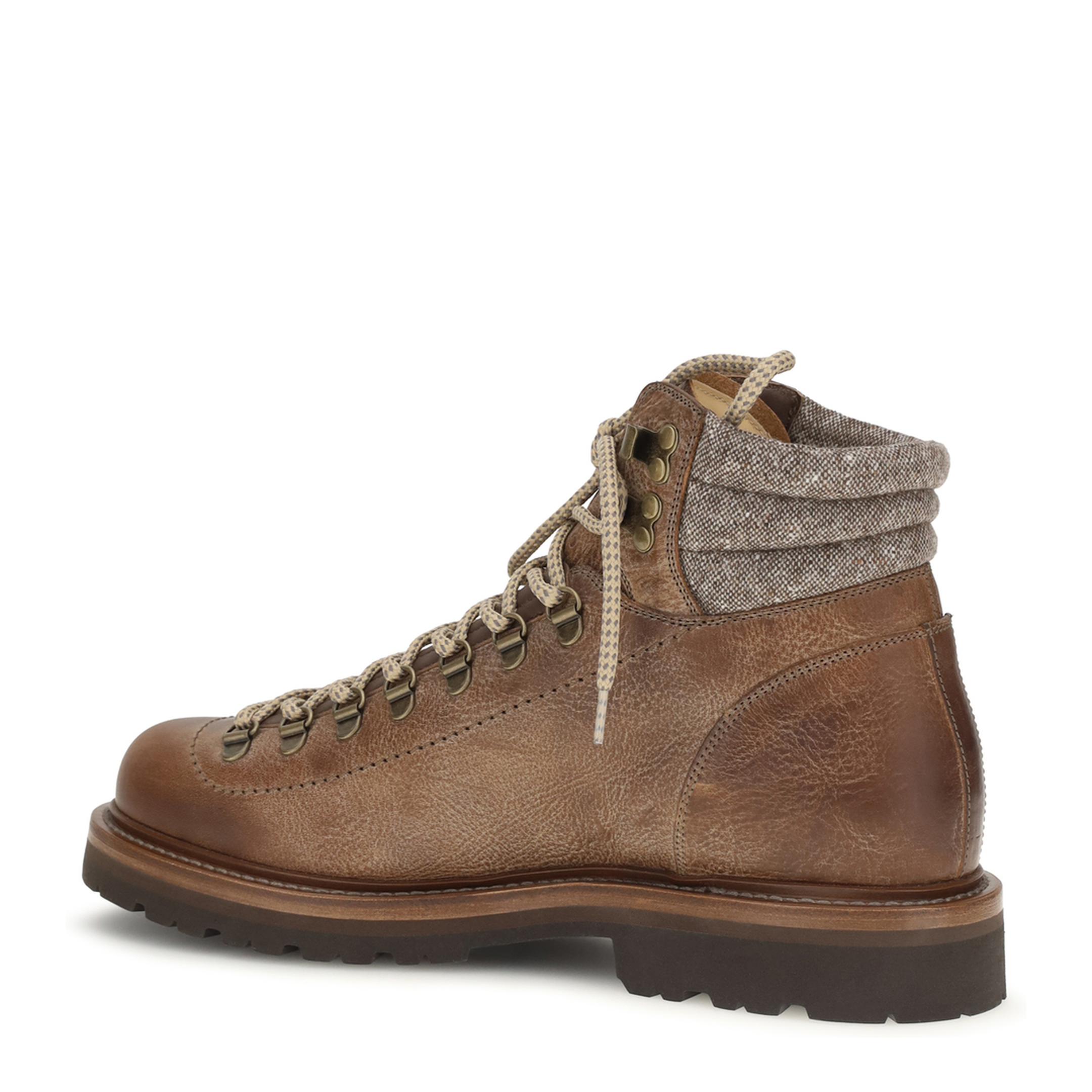 MAYFEYR - Brunello Cucinelli - Mountain Boots In Leather With Wool And Cashmere Inserts - MZURCCS890