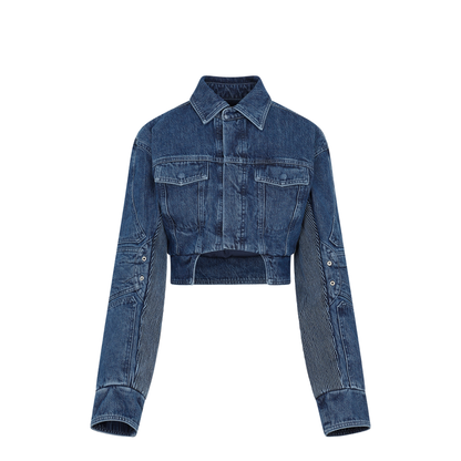 MAYFEYR - Off-White - Motorcycle Hole Crop Jacket - OWYE044S23DEN001