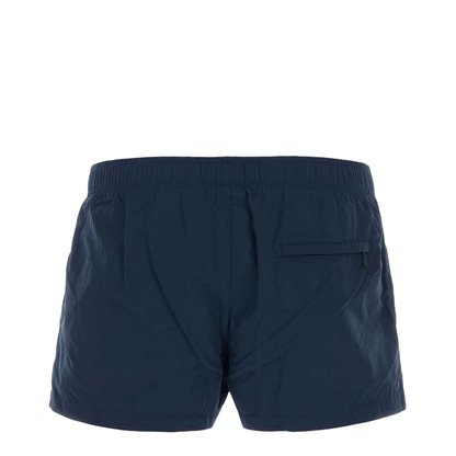Blue Swim Shorts with Elastic Waist