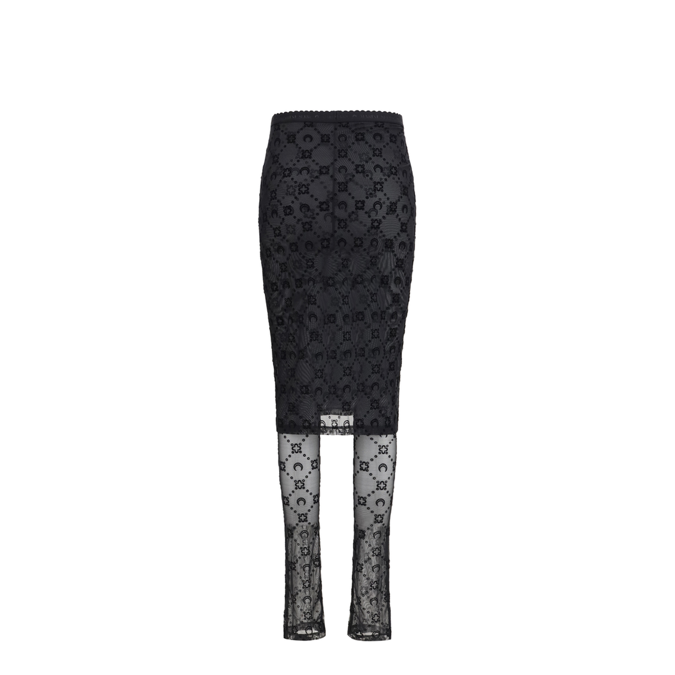 MAYFEYR - Marine Serre - Moonogram Mesh Flock Pant Skirt - WSK134ACJER0005BK99