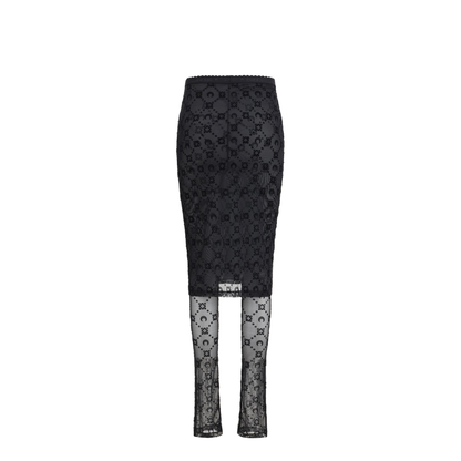 MAYFEYR - Marine Serre - Moonogram Mesh Flock Pant Skirt - WSK134ACJER0005BK99