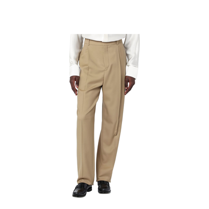 High-Waisted Pants in Wool Gabardine
