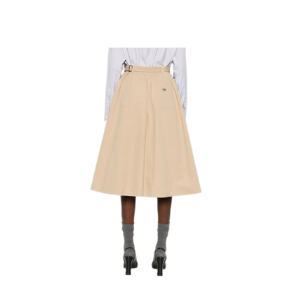 MAYFEYR - Prada - Button-Detail Belted Cotton Midi Skirt - P127IHSOOO17IDF0065
