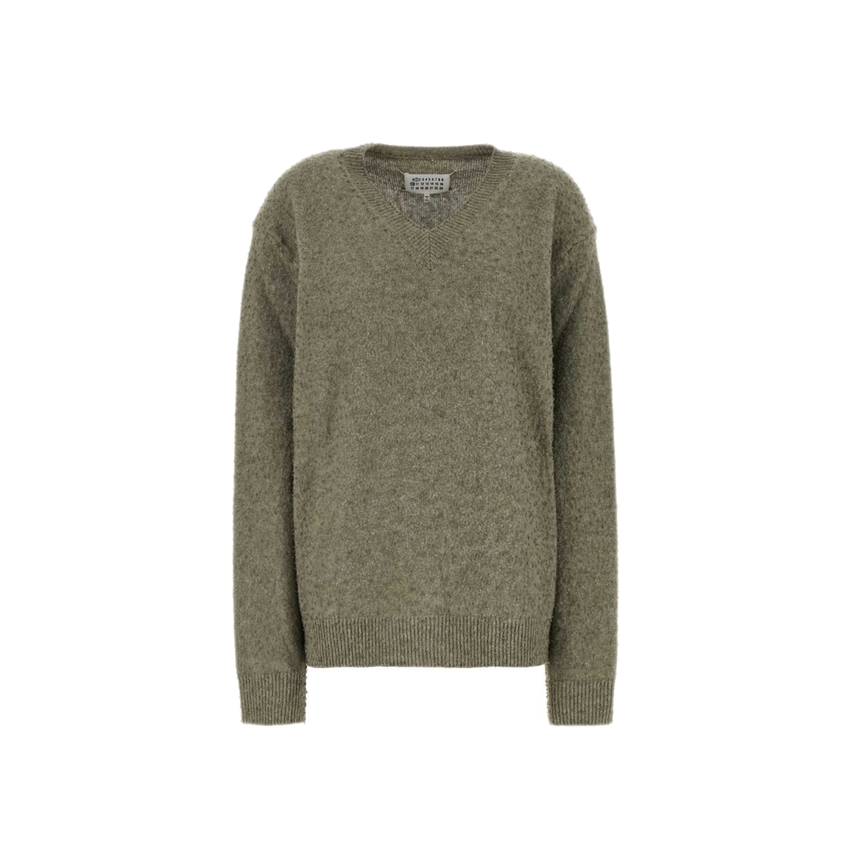 MAYFEYR - Maison Margiela - V Neck Sage Green Sweater - S50HN0011M13108709M