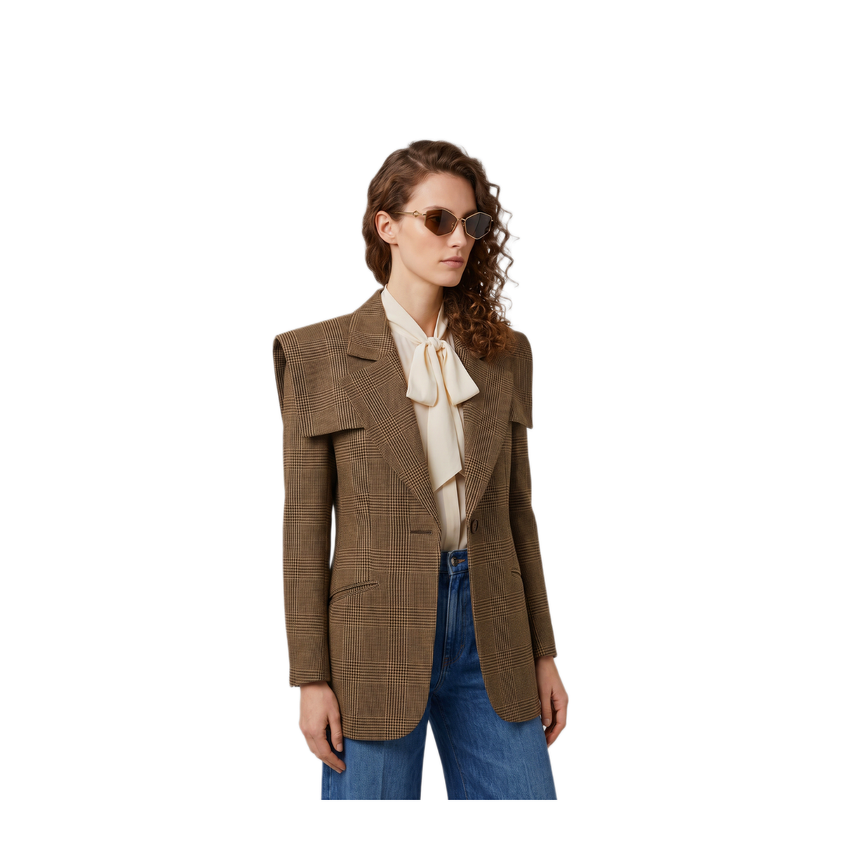 MAYFEYR - Chloè - Single Breasted Tailored Jacket In Prince Of Wales Wool - CH26WVE3517192N
